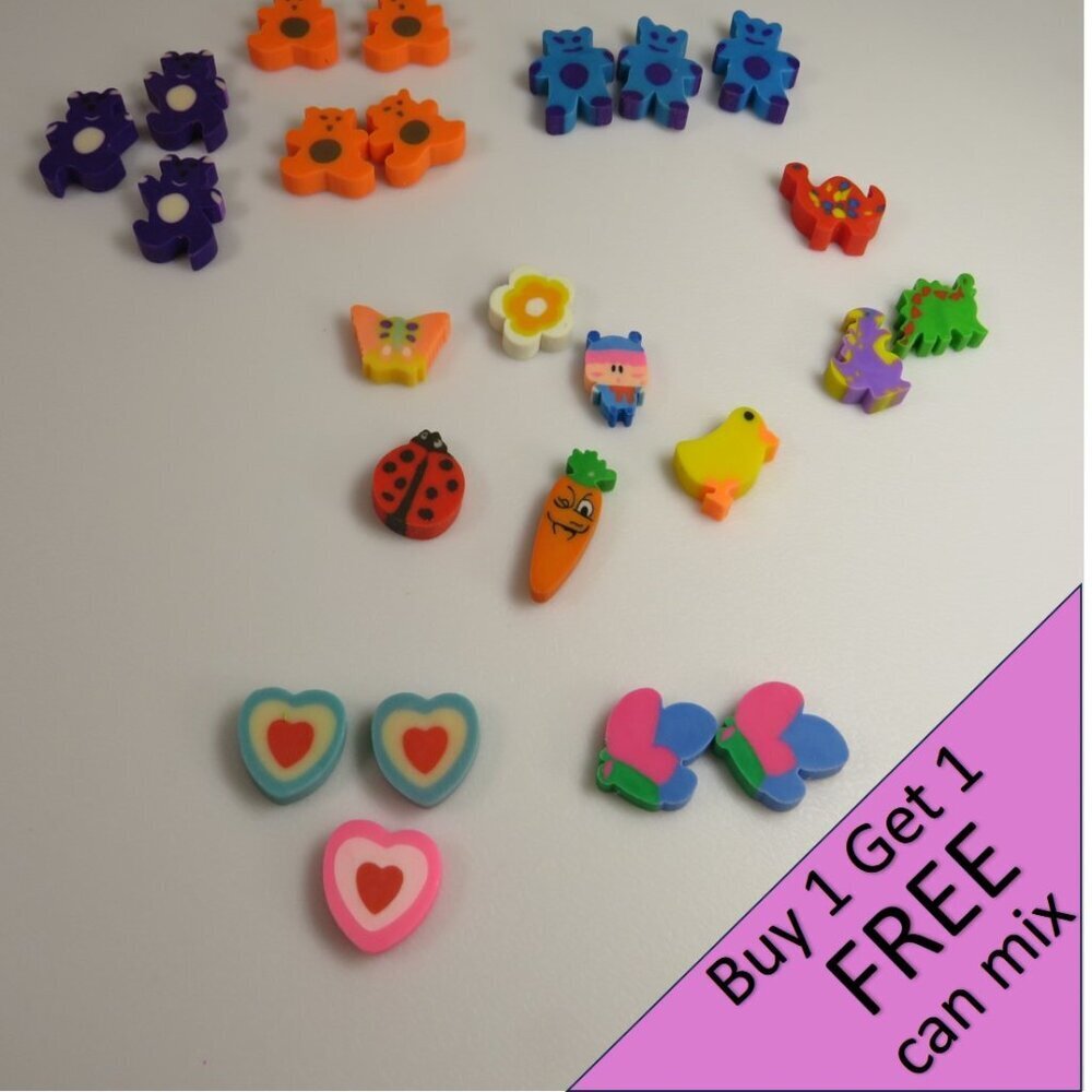 Easter Egg Filler: Small Dino, Bears, etc Erasers (24 items)